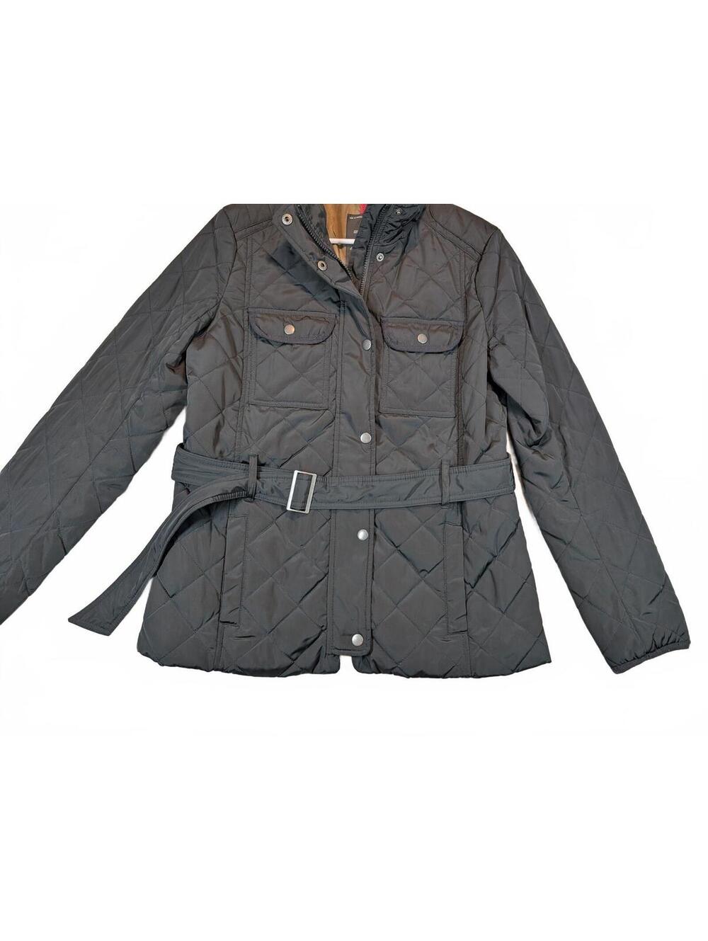 Gap Winter Edition Hiver 2012 Quilted Belted Black Field Jacket Womens Small